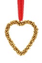 Heart shape made of little golden bells Ã¢â¬â Christmas ornament